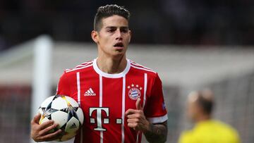 James Rodríguez durante un partido del Bayern Múnich ante el Real Madrid por la Champions League