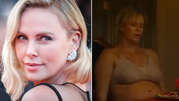 Charlize Theron posando en un acto y en la pel&iacute;cula &quot;Tully&quot; con 22 kilos de m&aacute;s