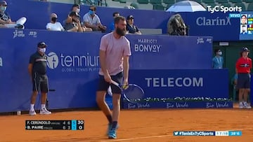 Una falta de respeto al rival, al juez, al público... Ojo a lo de Paire en el ATP de Argentina