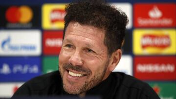 10 March 2020, England, Liverpool: Atletico Madrid&#039;s manager Diego Simeone attends a press conference at Anfield ahead of the Wednesday&#039;s UEFA Champions League round of 16 second leg soccer match against Liverpool. Photo: Martin Rickett/PA Wire/