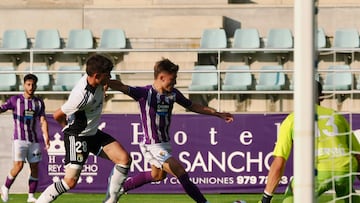 Palencia 27/7/2024. Trofeo La amistad, en el estadio palenmtino de La nueva Balastera, entre el Real Valladolid C.F. y el Burgos C.F.
CHUKI.
Photogenic/Miguel Angel Santos