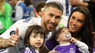 Sergio Ramos con Pilar Rubio y sus hijos celebrando la duodécima