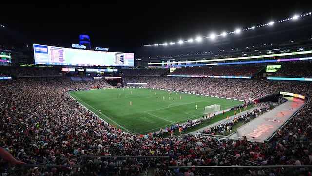 Foxborough officials say Gillette Stadium may not receive a license to host matches unless an estimated $8 million security bill is resolved.
