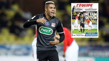 El delantero del Olympique de Lyon, Mariano D&iacute;az, acapara las portadas de Francia.