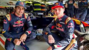 Carlos Sainz y Max Verstappen, la pareja de pilotos de Toro Rosso.