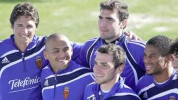 <b>LOS SIETE NUEVOS DEL ZARAGOZA. </b>Edmílson, Suazo, Roberto, Colunga, Eliseu, Contini y Jarosik.