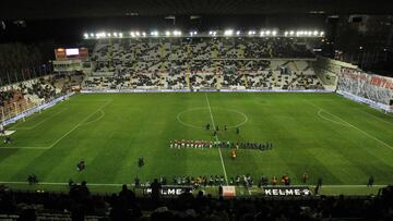 El estadio de Vallecas antes de un partido.