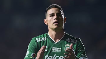 James Rodriguez of Leon during the 8th round match between Leon and Tigres UANL as part of the Liga BBVA MX, Torneo Clausura 2025 at Nou Camp Stadium, on February 22, 2025 in Leon, Guanajuato, Mexico.