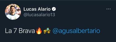 ¿Blanquearon? El curioso mensaje de Lucas Alario para Agustina Albertario