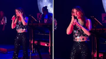 Edurne rompe a llorar en mitad de su concierto en las Fiestas del Pilar de Zaragoza
