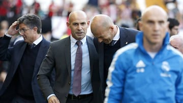 28/04/19 PARTIDO PRIMERA DIVISION 
 RAYO VALLECANO - REAL MADRID 
 SALUDO PACO JEMEZ ZIDANE 