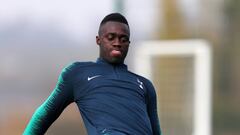 D&aacute;vinson S&aacute;nchez durante un entrenamiento con el Tottenham Hotspur