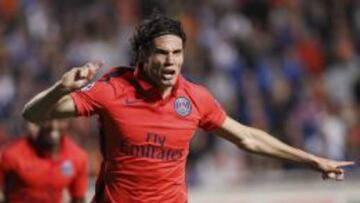 Cavani celebra el gol del triunfo.