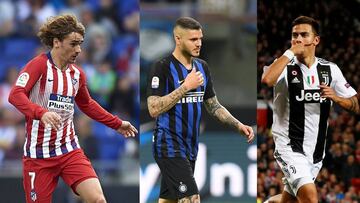 Dybala e Icardi serían los relevos de Griezmann en el Atleti