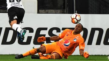 Wuilker Far&iacute;&ntilde;ez durante el partido entre Corinthians y Millonarios por Copa Libertadores