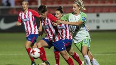 El Atlético de Kenti Robles resistió 45 minutos ante un Wolsfburgo implacable