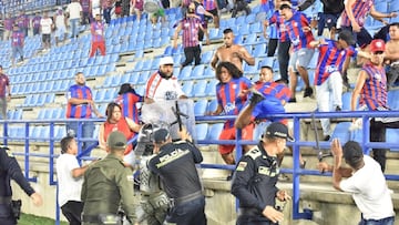 Unión Magdalena vs. Once Caldas, suspendido por invasión de hinchas.