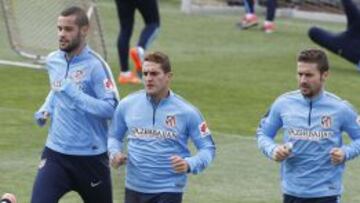 Mario, Koke y Gabi, en un entrenamiento.