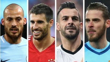 Silva, Javi Martínez, Negredo y De Gea, cuatro de los 22 españoles que estarán en los octavos de Champions con equipos foráneos.