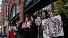 Starbucks workers strike on Red Cup Day