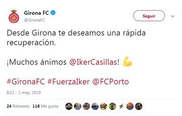 Deportistas, políticos, famosos... mandan fuerzas a Iker Casillas