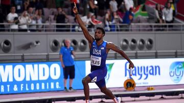 Noah Lyles, campe&oacute;n del mundo en 200 metros.