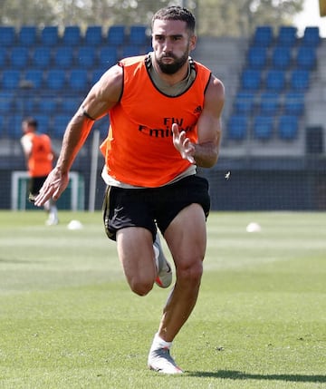 Carvajal durante el entrenamiento. 