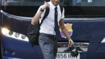 15/04/14 VIAJE LLEGADA DEL BARCELONA AL HOTEL EN VALENCIA NEYMAR
