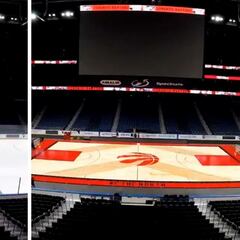Impresionante: cómo convertir una pista de NHL en la nueva cancha de Toronto Raptors... ¡en 50 segundos!