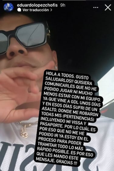 Chofis López no ha reportado con San José Earthquakes por robo en Guadalajara