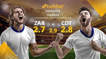 Real Zaragoza vs. CD Tenerife: alineaciones, horario, TV, estadísticas y pronósticos