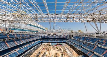 Obras del Santiago Bernabéu: la cubierta empieza a coger forma