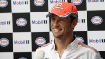 Jenson Button durante una rueda de prensa. 