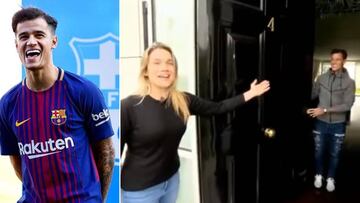 Im&aacute;genes de Philippe Coutinho durante su presentaci&oacute;n con el Bar&ccedil;a y abriendo las puertas de su casa en Barcelona a Globoesporte.