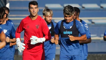 Manolo Reina y Kevin, en un entrenamiento.