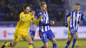 Christian Santos, en el encuentro copero frente al Alcorcón.