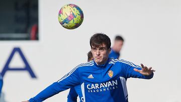 Francho, en un entrenamiento con el Real Zaragoza.