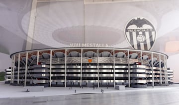 Vista de la maqueta del Nou Mestalla. 