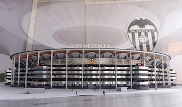 Vista de la maqueta del Nou Mestalla. 