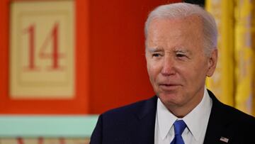 FILE PHOTO: US President Joe Biden hosts a Hanukkah reception in the East Room of the White House in Washington, DC, on December 11, 2023.     ANDREW CABALLERO-REYNOLDS/Pool via REUTERS/File Photo