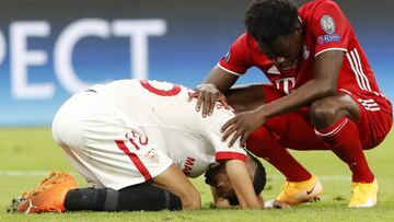 En Nesyri, roto tras la derrota.