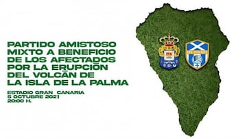 Partido ben¨¦fico mixto por La Palma entre la UD Las Palmas y la UD Granadilla Tenerife