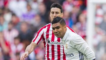 Casemiro vio la quinta amarilla ante el Athletic y se perderá el partido contra el Alavés.
