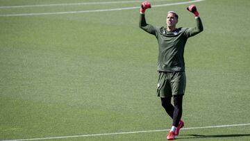 Joel Robles, en un entrenamiento. 