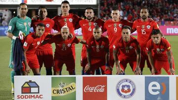 El equipo de la seleccion chilena posa para los fotografos