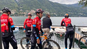 Mikel Landa, antes de tomar la salida de Il Lombardia.