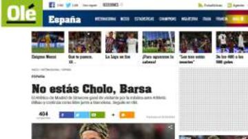 "No estás 'Cholo', Barça"