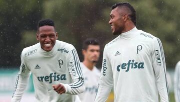 Miguel Borja y Yerry Mina