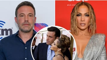Collage de Ben Affleck y Jennifer Lopez con imágenes de Getty Images
