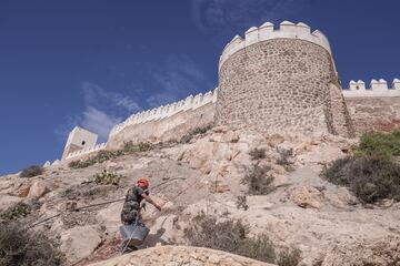 Obras de rehabilitación en La Alcazaba de Almería, a fecha 18 de noviembre de 2024, en Almería (Andalucía, España)